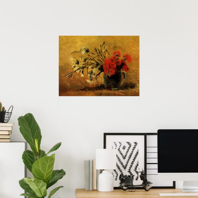 Rote und weiße Nelken von Vincent van Gogh Poster (Heimbüro)