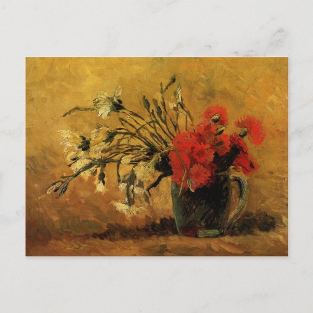 Rote und weiße Nelken von Vincent van Gogh Postkarte (Vorderseite)