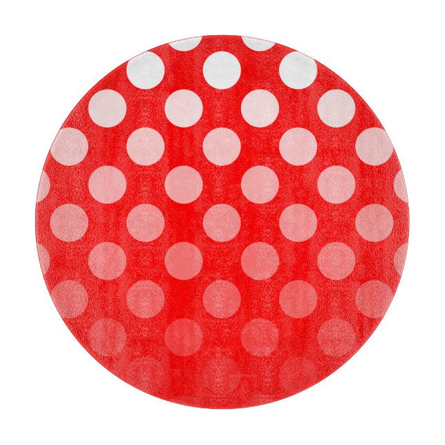 Rote und weiße Ombre Polka Dots Schneidebrett (Vorderseite)