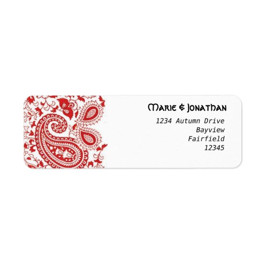 Rote und weiße Paisley-Hochzeit