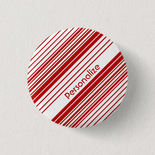 Rote und weiße Pfefferminz-Süßigkeits-Streifen  Button
