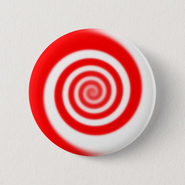 Rote und Weiße Pfefferminzbonbon-Swirle Button (Vorderseite)