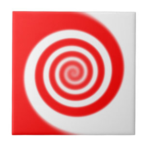 Rote und Weiße Pfefferminzbonbon-Swirle Fliese