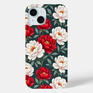 Rote und weiße Pfingstrosenblüten  Case-Mate iPhone Hülle