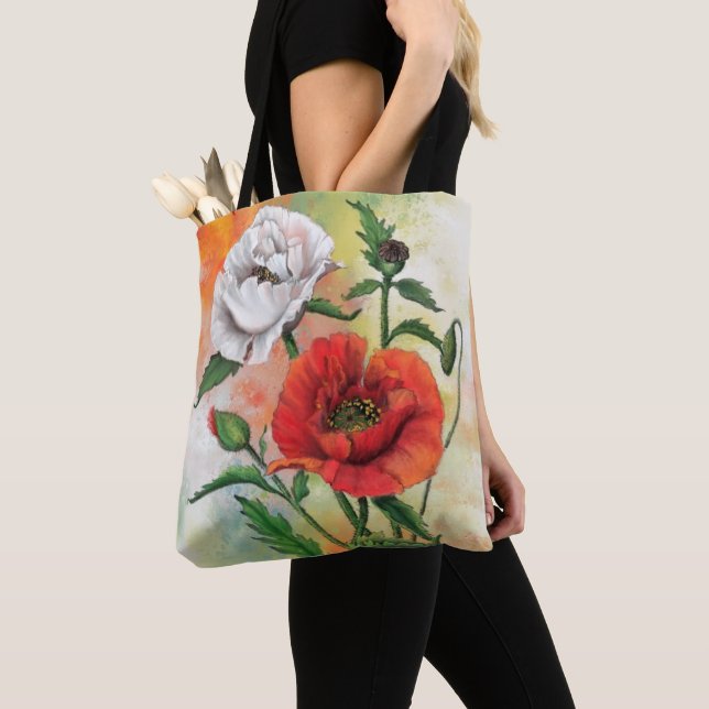 Rote und weiße Pflaumen Tote Bag Blume Tasche (Von Nahem)