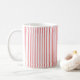 Rote und weiße Pinstripe-Tasse Kaffeetasse (Mit Donut)
