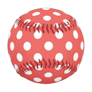 Rote und weiße Polka-Punkte Baseball