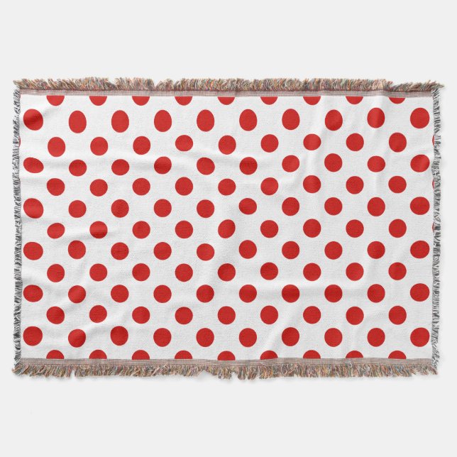 Rote und weiße Polka-Punkte Decke (Vorderseite)