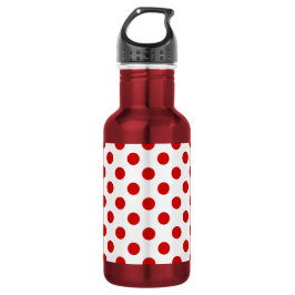 Rote und weiße Polka-Punkte Edelstahlflasche