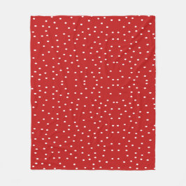 Rote und weiße Polka-Punkte Fleecedecke