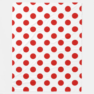Rote und weiße Polka-Punkte Fleecedecke