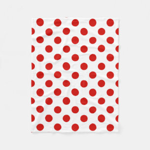 Rote und weiße Polka-Punkte Fleecedecke