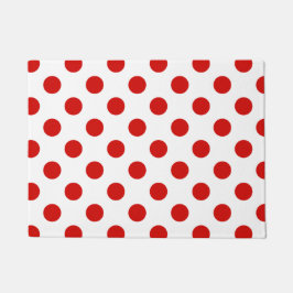 Rote und weiße Polka-Punkte Fußmatte