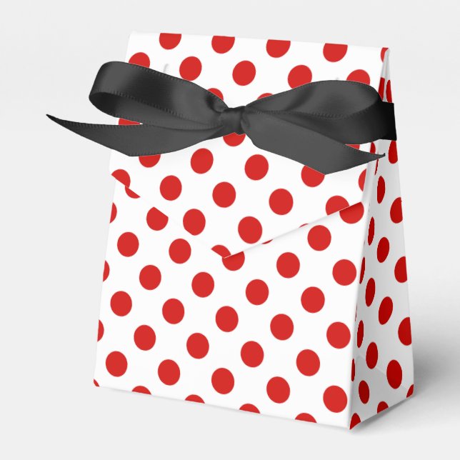 Rote und weiße Polka-Punkte Geschenkschachtel (Vorderseite)