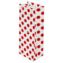 Rote und weiße Polka-Punkte Geschenktüte Für Weinflaschen
