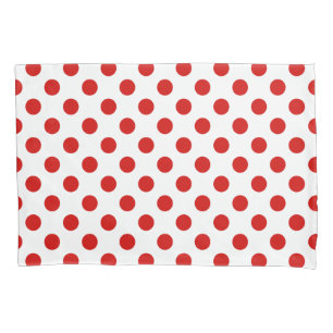 Rote und weiße Polka-Punkte Kissenbezug