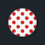 Rote und weiße Polka-Punkte Magnet<br><div class="desc">Rote und weiße Polka-Punkte</div>