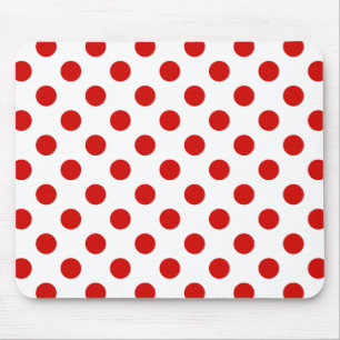 Rote und weiße Polka-Punkte Mousepad