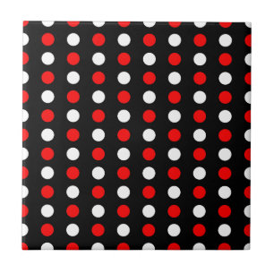 Rote und weiße Polka-Punkte-Muster Fliese
