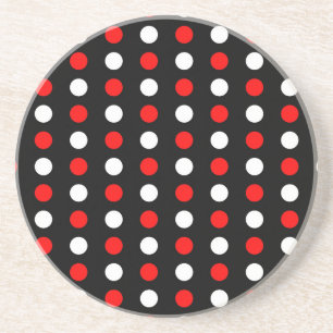 Rote und weiße Polka-Punkte-Muster Sandstein Untersetzer