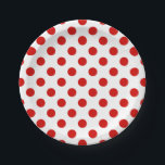 Rote und weiße Polka-Punkte Pappteller<br><div class="desc">Rote und weiße Polka-Punkte</div>