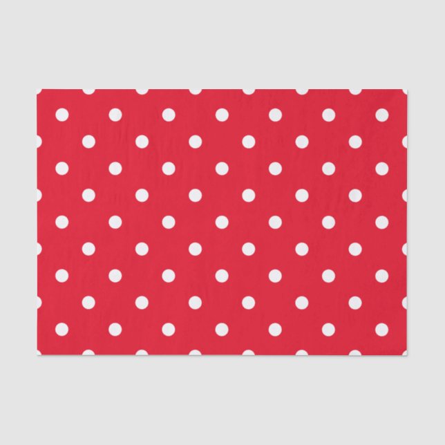 Rote und weiße Polka-Punkte Seidenpapier (Vorderseite)