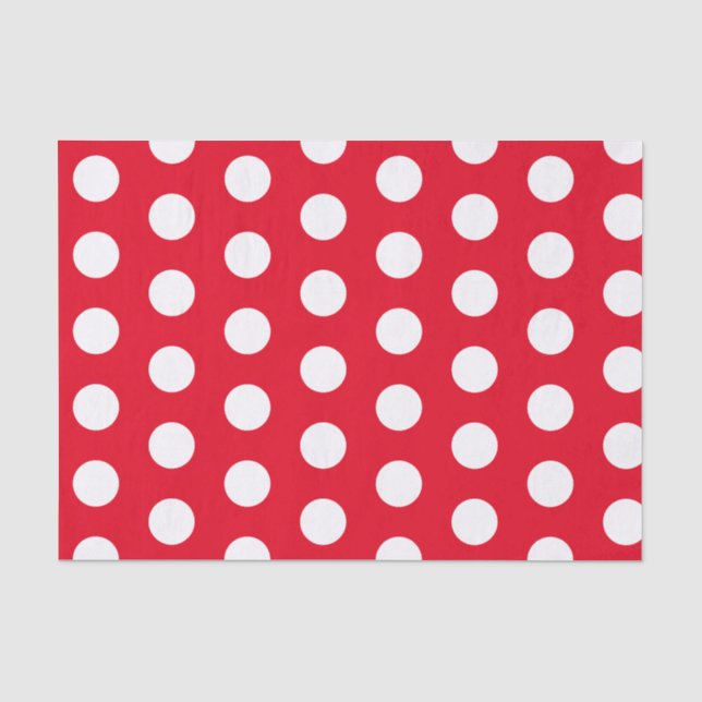 Rote und weiße Polka-Punkte Seidenpapier (Vorderseite)