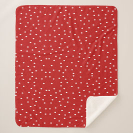 Rote und weiße Polka-Punkte Sherpadecke
