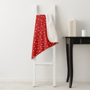 Rote und weiße Polka-Punkte Sherpadecke
