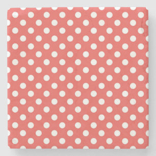 Rote und weiße Polka-Punkte Steinuntersetzer