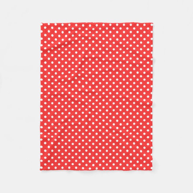 Rote und weiße Polkapunktmuster-Fleecedecke Fleecedecke (Vorderseite)
