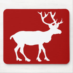 Rote und weiße Rentiere Mousepad