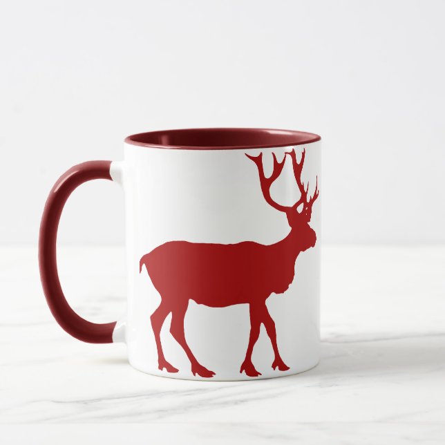 Rote und weiße Rentiere Tasse (Links)