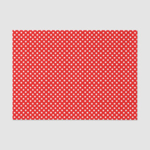 Rote und weiße Retropolka-Punkte Seidenpapier