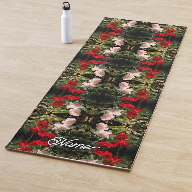 Rote und weiße Rose Abstrakt Personalisiert Yogamatte (Beispiel)