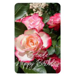 Rote und weiße Rose Blume Blumenkarte Rose Magnet