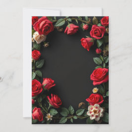 Rote und weiße Rose, maßgeschneiderte Blumenhochze Einladung