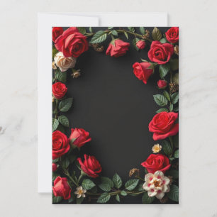 Rote und weiße Rose, maßgeschneiderte Blumenhochze Einladung