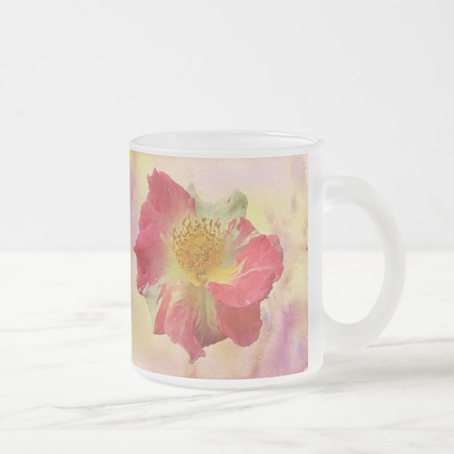 Rote und weiße Rose Mattglastasse (Rechts)