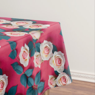 Rote und weiße Rosen  Tischdecke