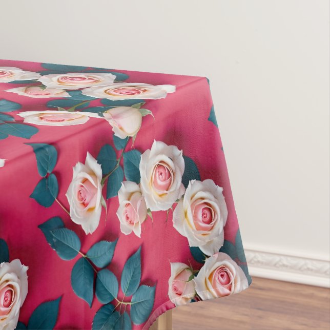 Rote und weiße Rosen  Tischdecke (Beispiel)