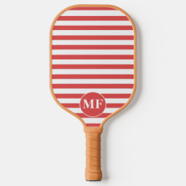 Rote und weiße rote Cabana Streifen Pickleball Schläger
