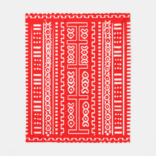 Rote und weiße Schlamm-Stoff-Fleece-Decke, 50" x6 Fleecedecke
