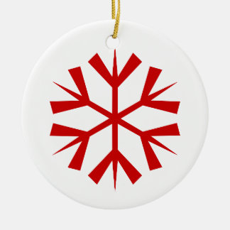 Rote und weiße Schneeflocke Keramik Ornament