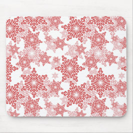 Rote und weiße Schneeflocke Nahtloses Muster Mousepad
