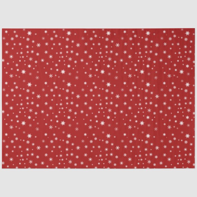 Rote und weiße Schneeflocke Seidenpapier (Vorderseite)