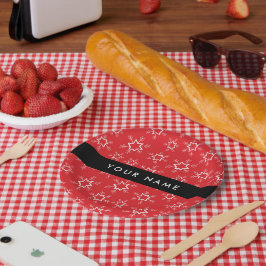 Rote und weiße Schneeflocken, Ihr Name, Personalis Pappteller