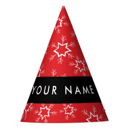 Rote und weiße Schneeflocken, Ihr Name, Personalis Partyhütchen