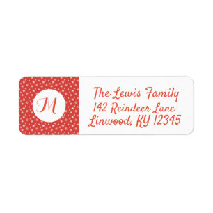 Rote und weiße Schneeflocken Mit Monogramm