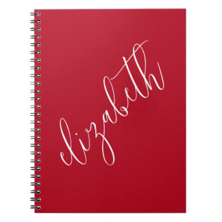 Rote und weiße Script Schriftart Einfache Elegante Notizblock